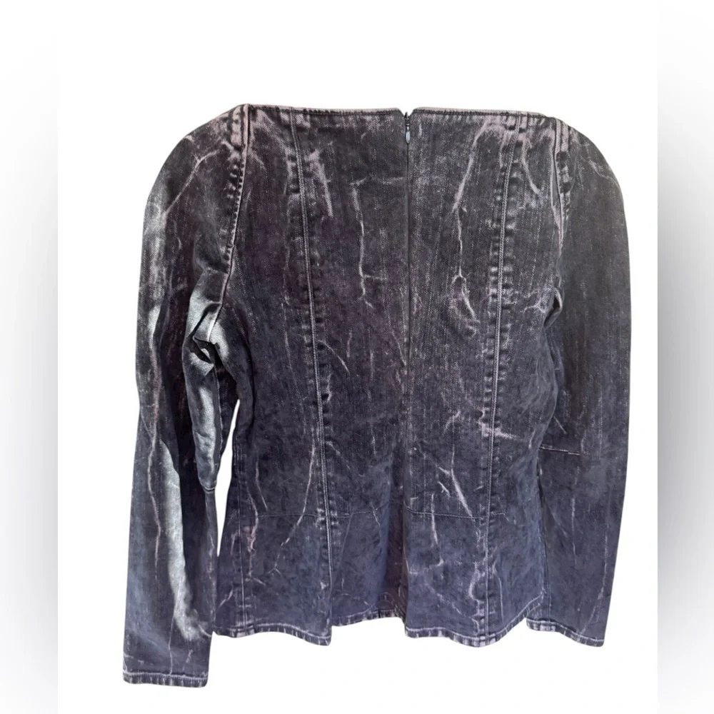Stella McCartney flocked velvet denim blouse, NWT size 40